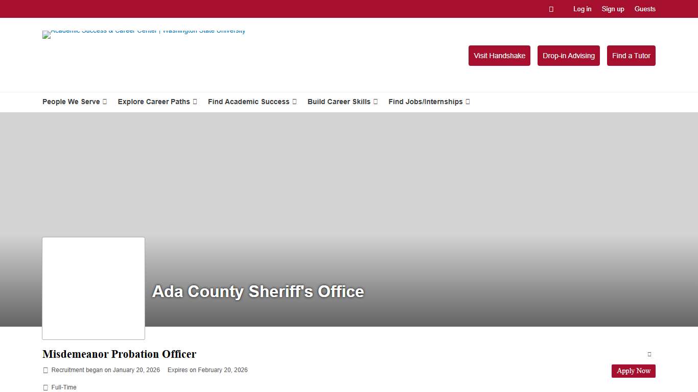 Misdemeanor Probation Officer – Academic Success & Career Center – Washington State University