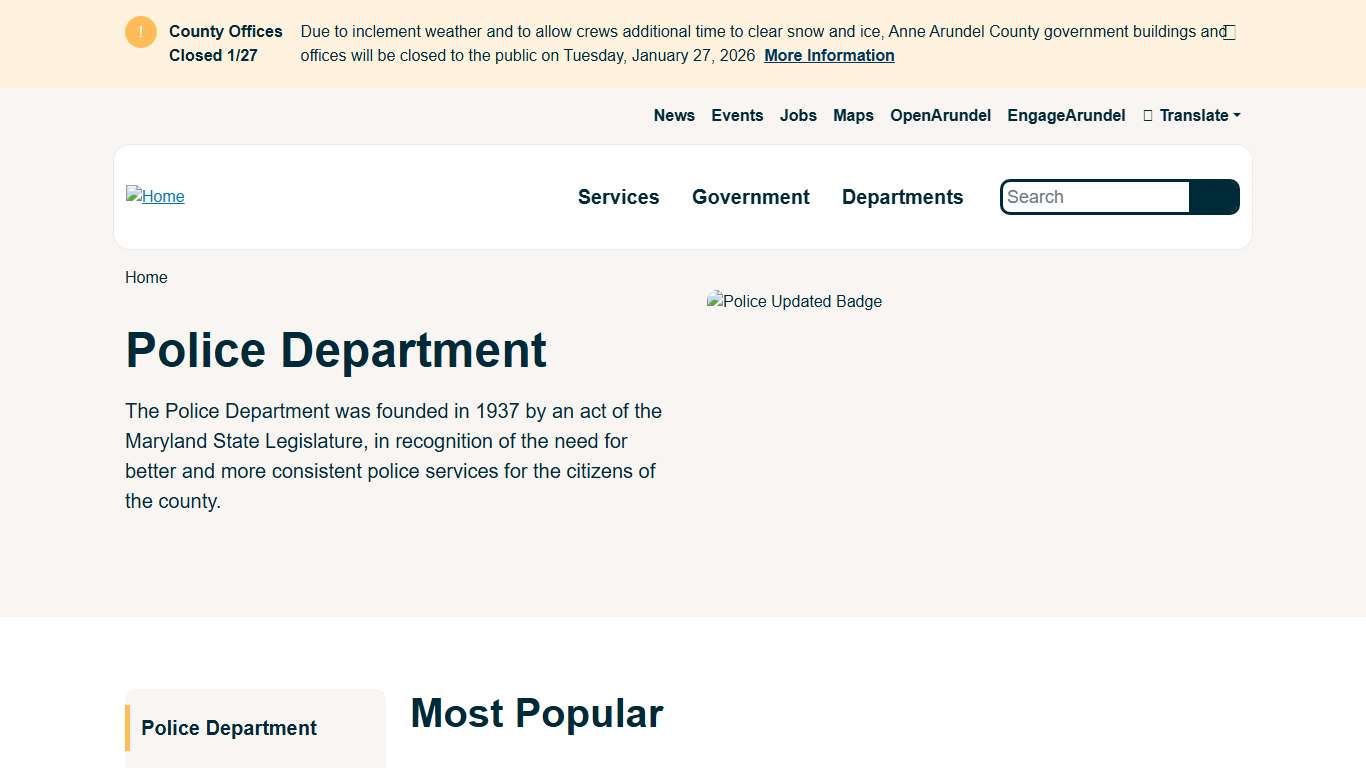 Police Department Anne Arundel County Government